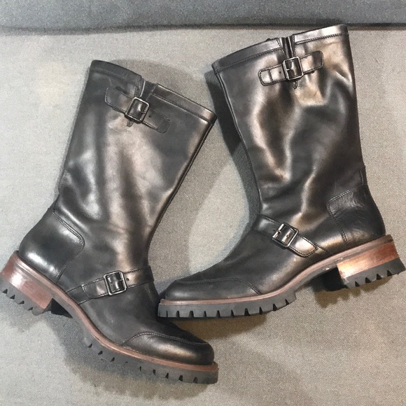 AMERICAN EAGLE black leather boots zip up sz 9 main image 6